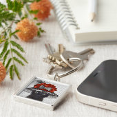 Black Cat mit Fabulous Hat Schlüsselanhänger (Seite)