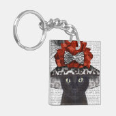 Black Cat mit Fabulous Hat Schlüsselanhänger (Vorderseite links)