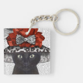 Black Cat mit Fabulous Hat Schlüsselanhänger (Rückseite)