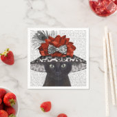 Black Cat mit Fabulous Hat Serviette (Beispiel)