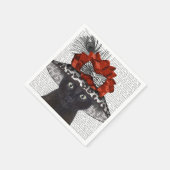 Black Cat mit Fabulous Hat Serviette (Ecke)