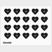 Black Cat mit Hexenhut Halloween Herz-Aufkleber (Blatt)