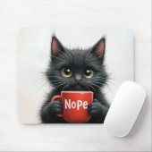 Black Cat mit Kaffee-Tasse Mousepad (Mit Mouse)