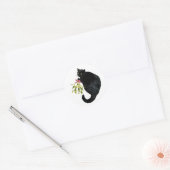 Black Cat mit Mistletoe Stickers (Umschlag)