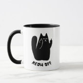 Black Cat mit Mittelfinger und sagt mir ab Tasse (Links)