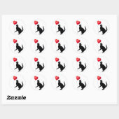Black Cat mit Red Balloon Stickers (Blatt)
