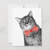 Black Cat mit Red Polka Dot Bow Niedlich Danke Mitteilungskarte (Rückseite)