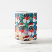 Black Cat mit Red Scarf Funny Christmas Kaffeetasse (Mittel)