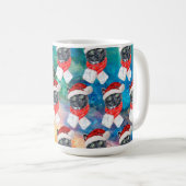 Black Cat mit Red Scarf Funny Christmas Kaffeetasse (VorderseiteRechts)