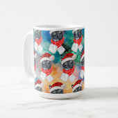 Black Cat mit Red Scarf Funny Christmas Kaffeetasse (Vorderseite Links)
