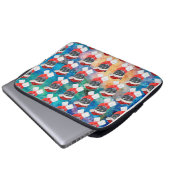 Black Cat mit Red Scarf Funny Christmas Laptopschutzhülle (Vorne Knopf)