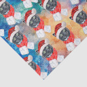 Black Cat mit Red Scarf Funny Christmas Seidenpapier (Ausschnitt)