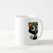 Black Cat Mmm Candy Halloween Kaffeetasse (VorderseiteRechts)