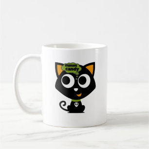 Black Cat Mmm Candy Halloween Kaffeetasse