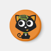 Black Cat Mmm Candy Halloween Magnet (Vorne)