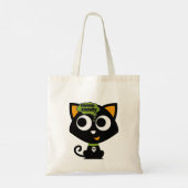 Black Cat Mmm Candy Halloween Tragetasche (Rückseite)