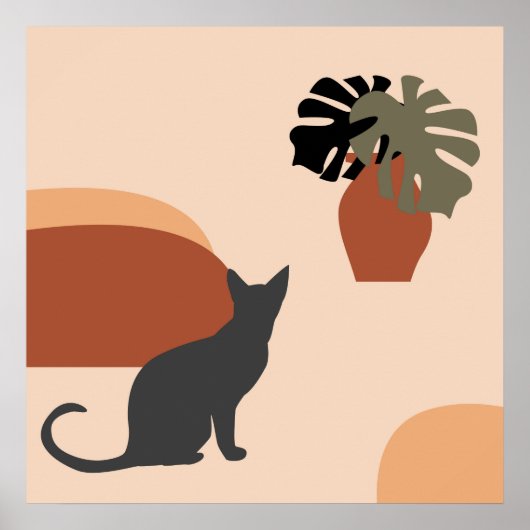 Black Cat Modernes Abstrakt Poster (Vorne)