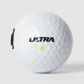 Black Cat Monogram Animal Kitten Pet Golfball (Logo)