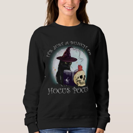 Black Cat Moon Funny Halloween Costume Bunch of Ho Sweatshirt (Vorderseite)