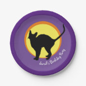 Black Cat & Moon Kids (Party-Teller) Pappteller (Vorderseite)