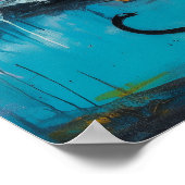 Black Cat Moon Magical Hexy AI Art Semi Gloss Poster (Ecke)