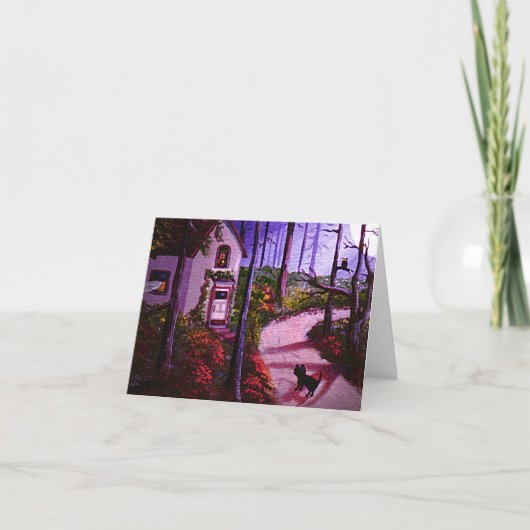 Black Cat Moon Mystery Lady Card Creationarts Karte (Vorderseite)