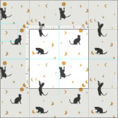 Black Cat Moon Phases Stoff (Kachel)
