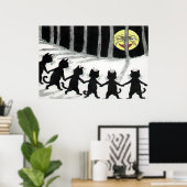 Black Cat Moon Poster drucken (Heimbüro)
