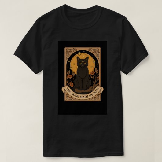 Black Cat Moon T-Shirt – Der Basic T-Shirt für Män (Design vorne)