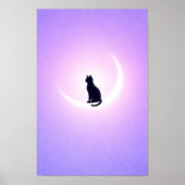 Black Cat Moon Wall Art – Lavender Bedroom Decor Poster (Vorne)