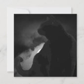 Black Cat Moonlight Silhouette Einladung (Vorderseite)