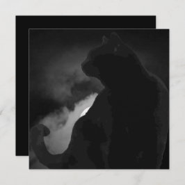 Black Cat Moonlight Silhouette Einladung