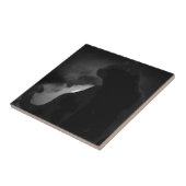 Black Cat Moonlight Silhouette Fliese (Seite)