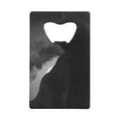 Black Cat Moonlight Silhouette Geldbeutel Flaschenöffner (Rückseite)