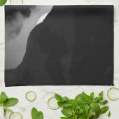 Black Cat Moonlight Silhouette Geschirrtuch (Gefaltet)