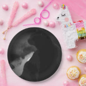 Black Cat Moonlight Silhouette Pappteller (Party)