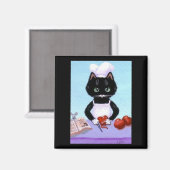 Black Cat Mouse Magnet Lisa R Adams Creationarts (Vorderseite/Rückseite)