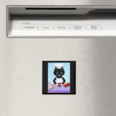 Black Cat Mouse Magnet Lisa R Adams Creationarts (In Situ (Geschirrspüler))