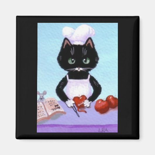 Black Cat Mouse Magnet Lisa R Adams Creationarts (Vorne)