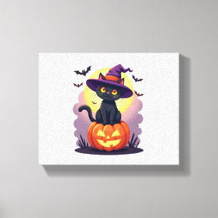 Black Cat Mummy Men Women Kinder Halloween Funny B Leinwanddruck