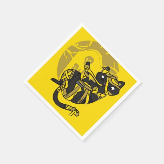 Black Cat Mummy Serviette (Ecke)