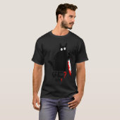 Black Cat Murder Knife Nani Japanese Kitten Sarcas T-Shirt (Vorne ganz)