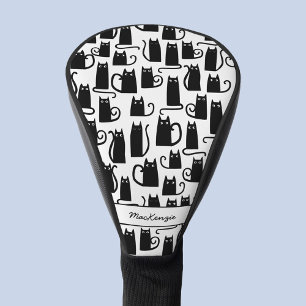 Black Cat Muster Name Golf Head Cover Headcover