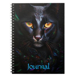 Black Cat Mystical Style Art Journal Notizblock