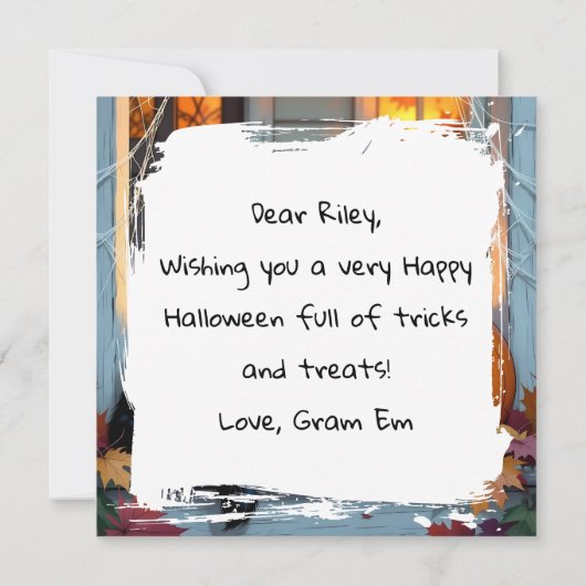 Black Cat Napping Pumpkin Halloween Personalisiert (Rückseite)