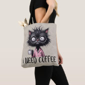 Black Cat Need Coffee Tasche (Von Nahem)
