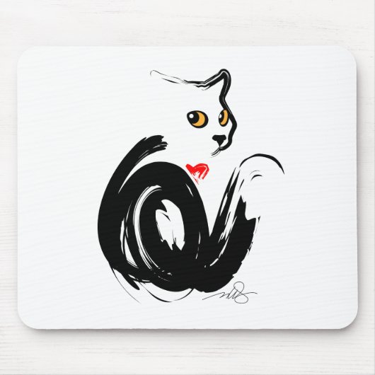 Black Cat 'n'Heart Mousepad (Vorne)