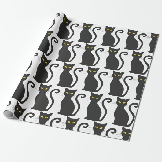 Black Cat Niedlich Geschenkpapier (Ungerollt)