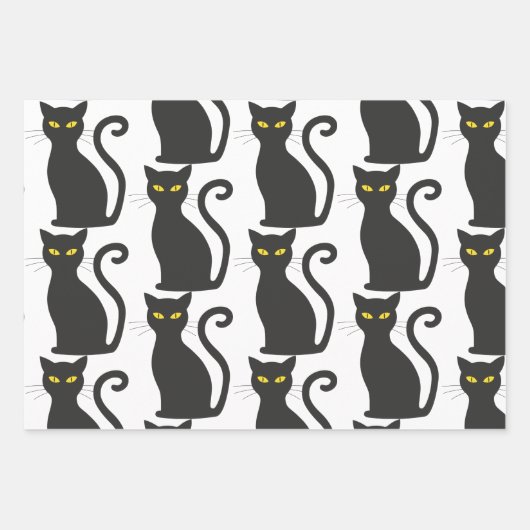 Black Cat Niedlich Geschenkpapier Set (Vorderseite)