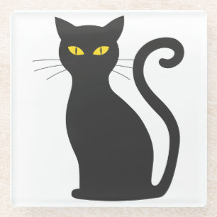 Black Cat Niedlich Glasuntersetzer